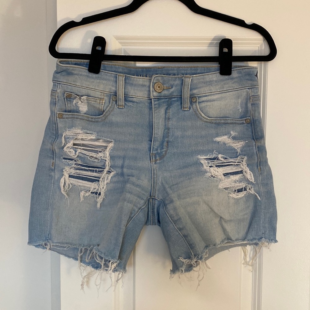 American Eagle distressed denim shorts